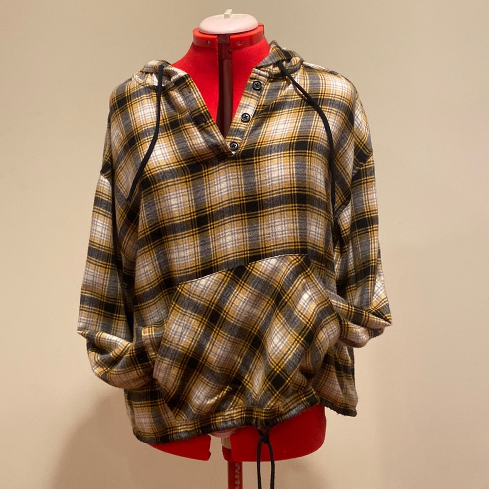 Urban Outfitters (S-p) Yellow flannel Hoodie